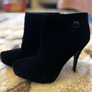Velvet stiletto booties